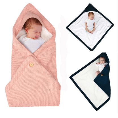 Cozy Baby Hooded Blanket - Soft Newborn Swaddle Wrap