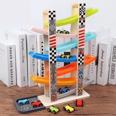 Classic Wood Racing Track for Kids Cars