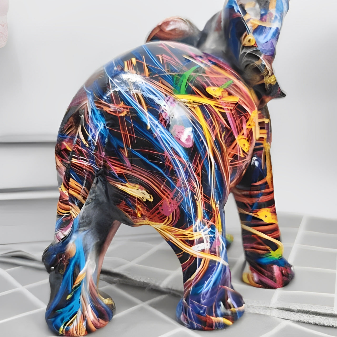 Vibrant Elephant Figurine - Unique African Style Decor
