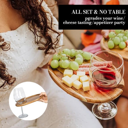 Stylish Snack Plate with Wine Glass Holder