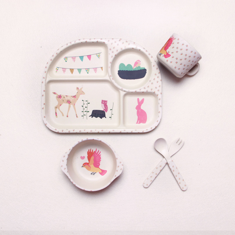 Cute Cloud Baby Dinner Set - Plate, Bowl, Cup & Utensils