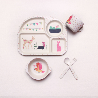 Cute Cloud Baby Dinner Set - Plate, Bowl, Cup & Utensils