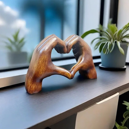 Rustic Oak Wooden Heart Decoration - Fesara