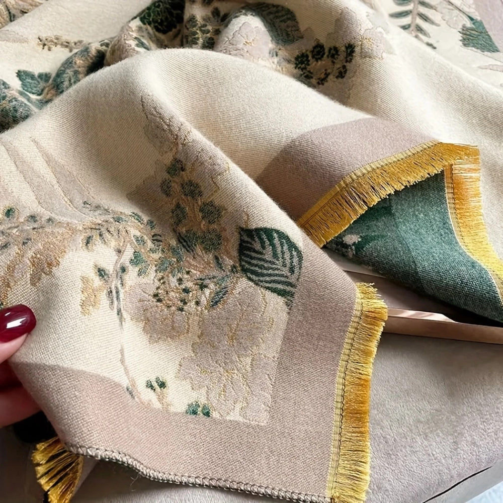 Lightweight Floral Reversible Silk Scarf