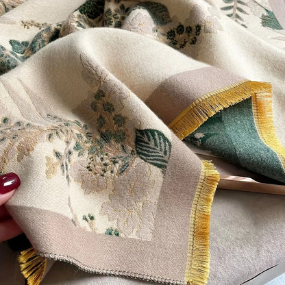Lightweight Floral Reversible Silk Scarf