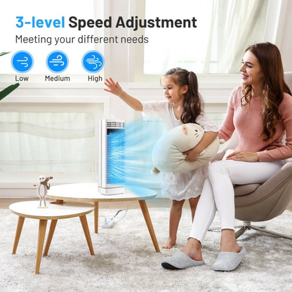 Compact Quiet Office Tower Fan with Adjustable Settings