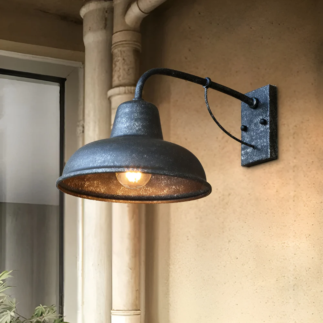 Variant image for Lyvix - Black Outdoor Wall Lantern, Vintage Industrial Design for Exterior Lighting-2
