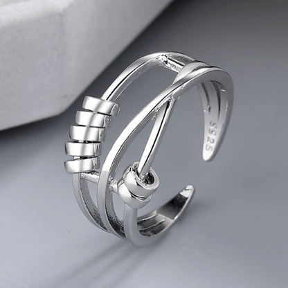 Comfort Fit Adjustable Silver Ring