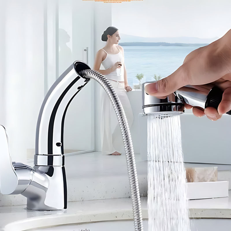 Adjustable Gold Tone Kitchen Faucet for Easy Use