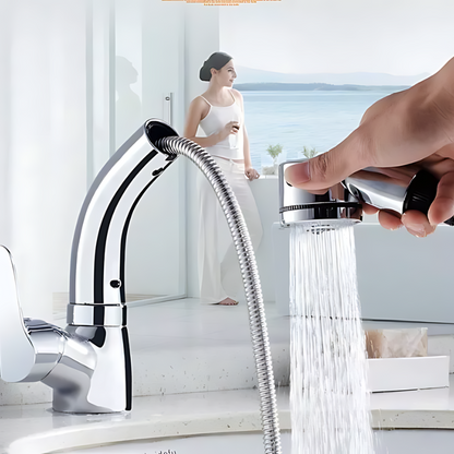 Adjustable Gold Tone Kitchen Faucet for Easy Use