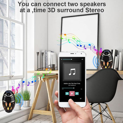 Warm LED Bluetooth Speaker with Flickering Light Effect