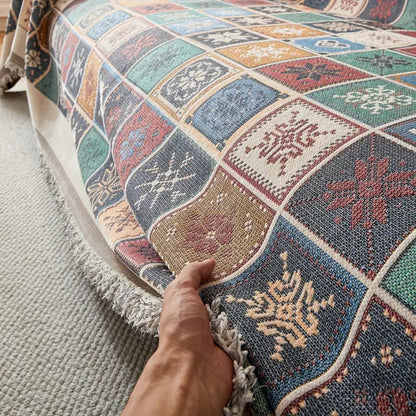 Cozy Knit Bohemian Sofa Slipcover
