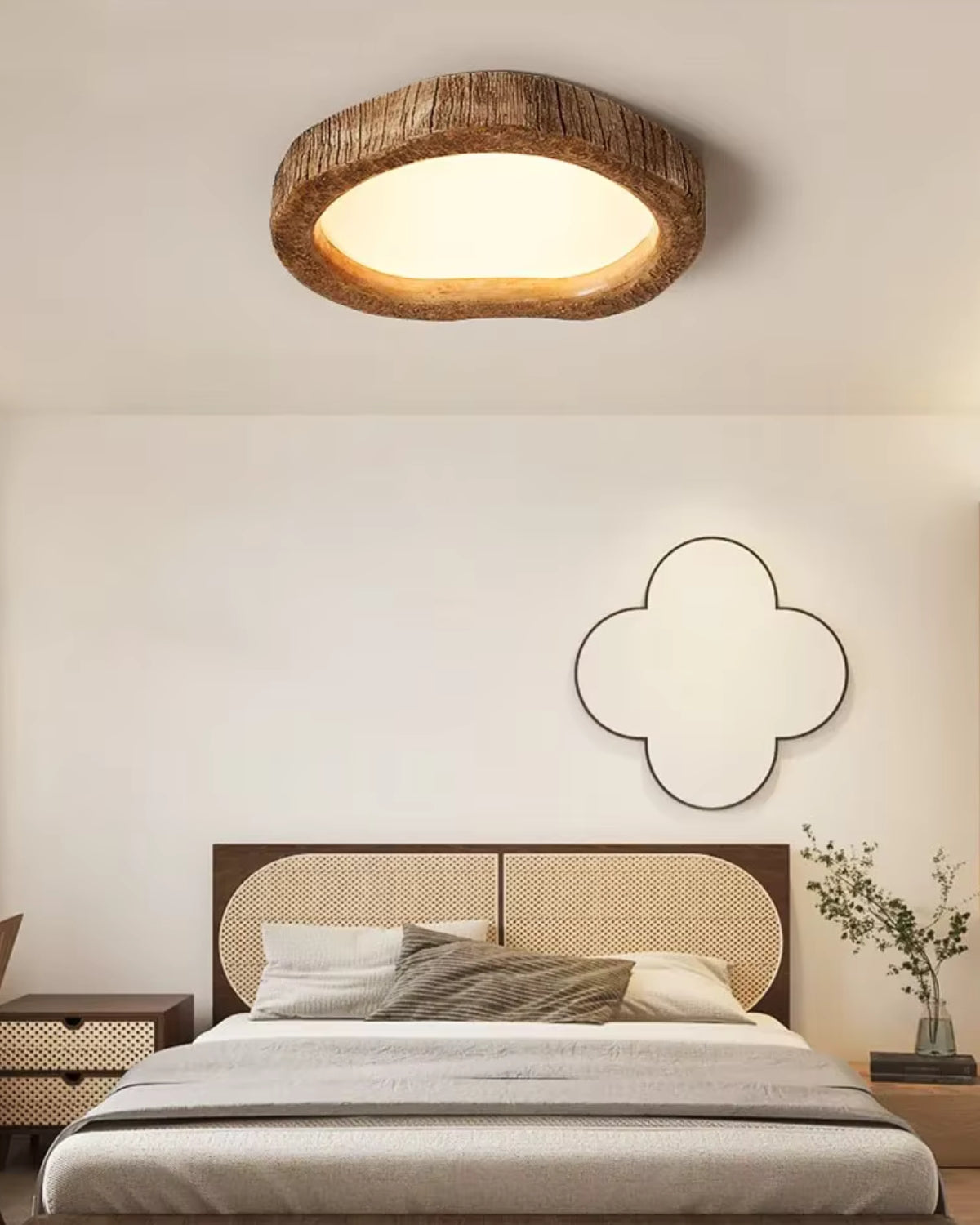Rustic Wooden Round Ceiling Light