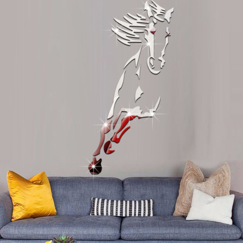 Beautiful 3D Horse Wall Art Mirror Sticker Decor