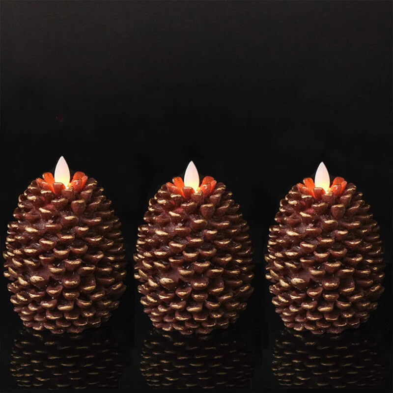 Rustic Forest LED Candle Set