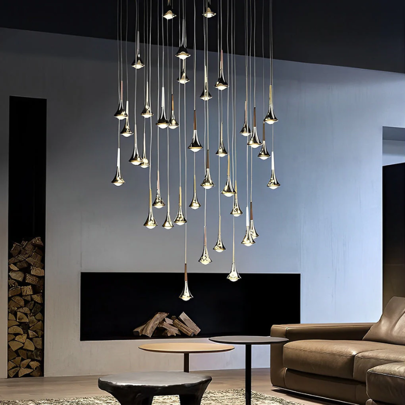 Modern Metal Drop Pendant Light Fixture