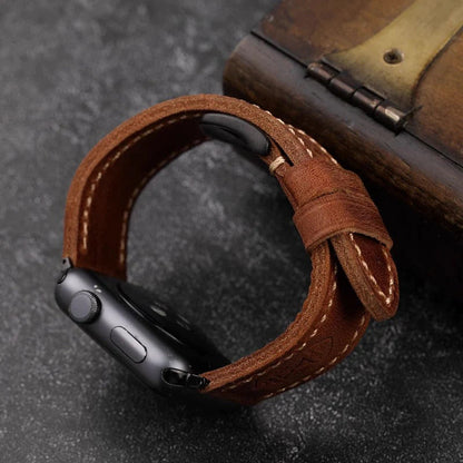 Genuine Brown Leather Apple Watch Strap