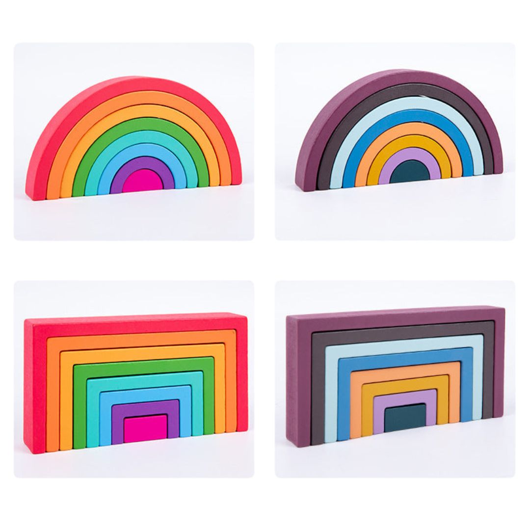 Colorful Kids Wooden Building Blocks Set