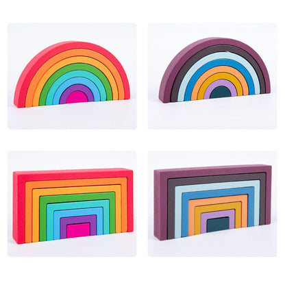 Colorful Kids Wooden Building Blocks Set