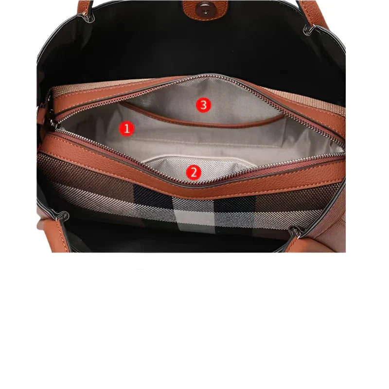 Stylish Ladies Big Patch Leather Cross Body Bag