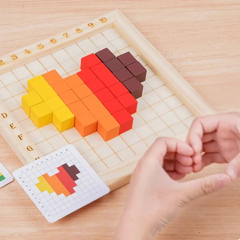 Educational Wooden Number and Colour Building Blocks