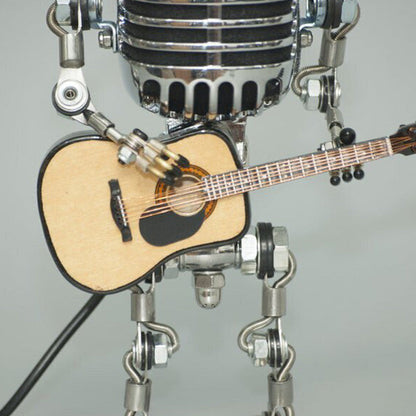 Vintage Style Microphone Robot Figure