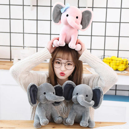 Soft Grey Cuddle Elephant Pillow for Kids