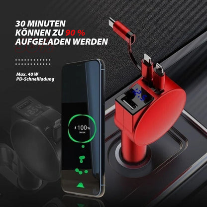 Compact 3-in-1 Fast Car Charger Adapter