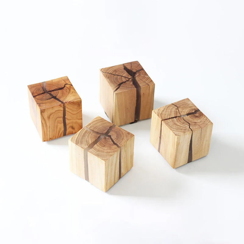 Natural Wooden Square Wall Lamp 1-Light