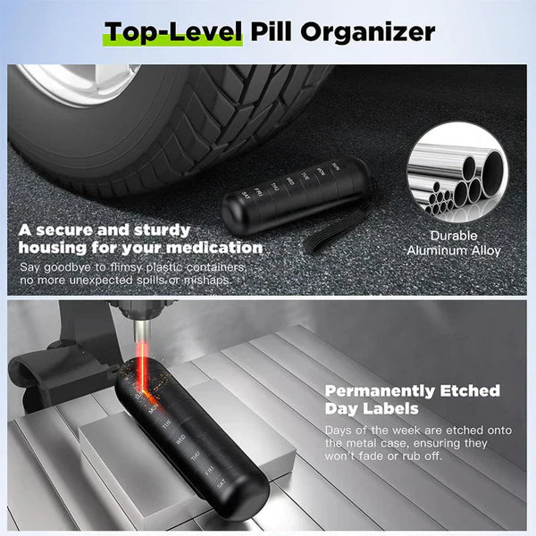 Waterproof Daily Pill Box with 7 Storage Compartments