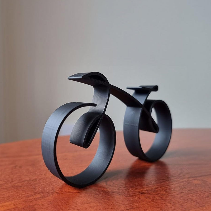 Stylish Bike Figure | Sleek Metal Art | Black Cycling Decor