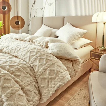 Plush Double Sided Soft Duvet Cover Set