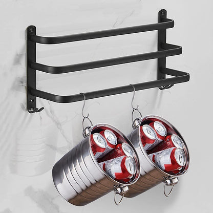 Sleek Wall Mount Bathroom Shelf with Towel Bar