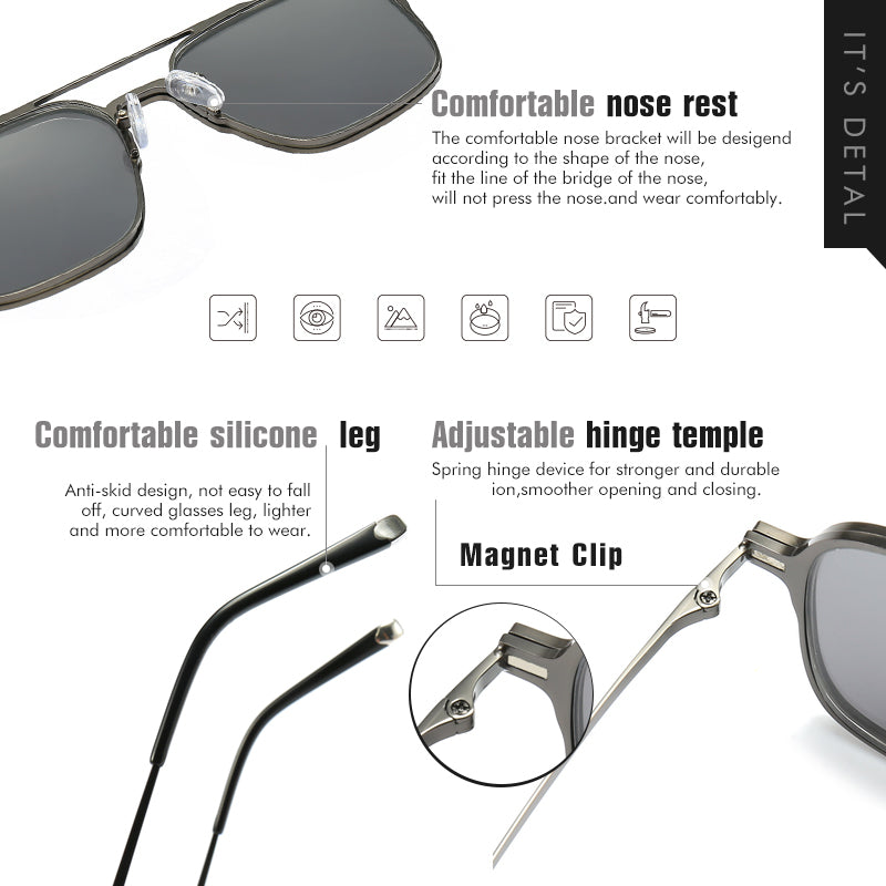 Strong Titanium Magnetic Clip On Sunglasses