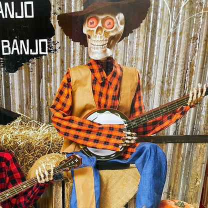 Funny Cartoon Banjo Skeleton Figures
