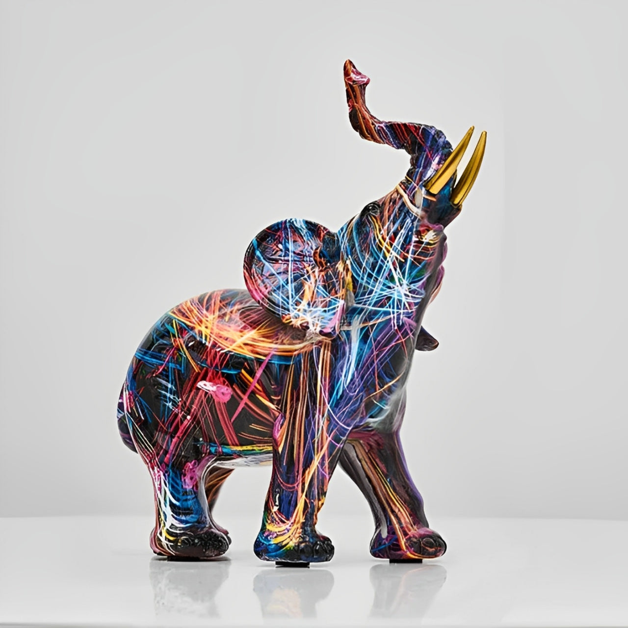 Vibrant Elephant Figurine - Unique African Style Decor