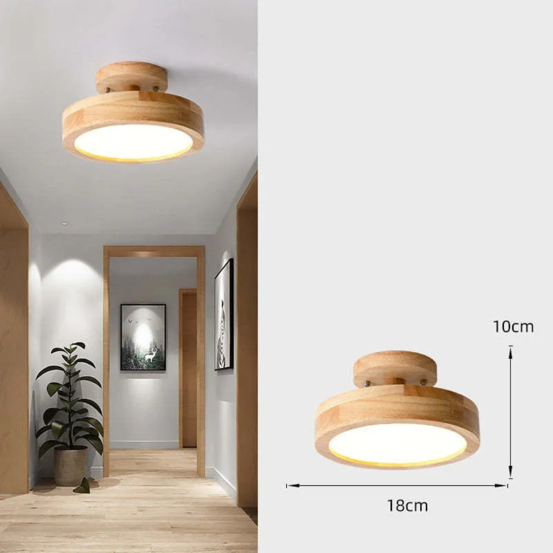 Natural Wood Modern LED Light Fixture