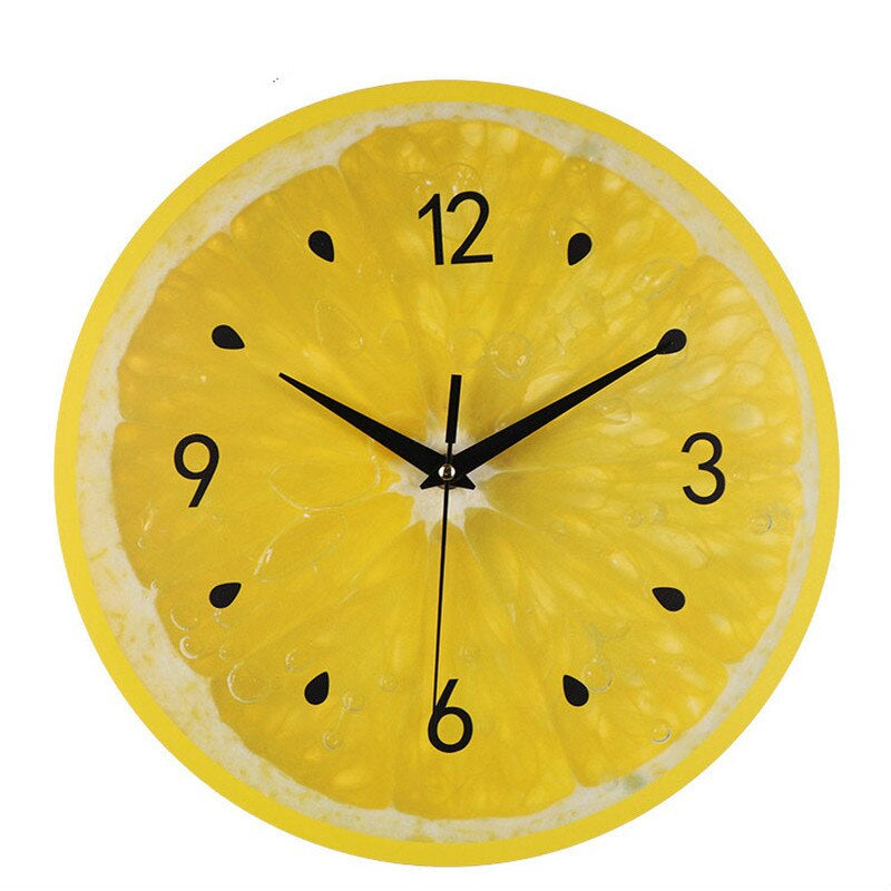 Bright Yellow Kitchen Wall Clock - Fesara