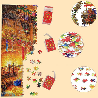 Festive Holiday Countdown Puzzle Calendar - 1008 Piece Jigsaw