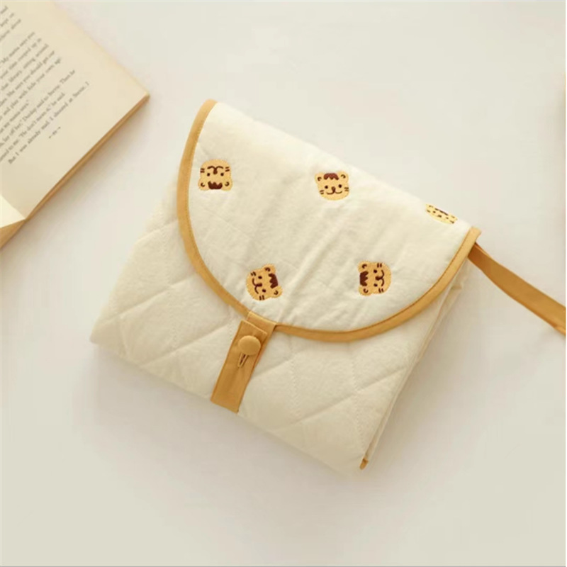 Portable Folding Baby Changing Pad with Cute Bear Design