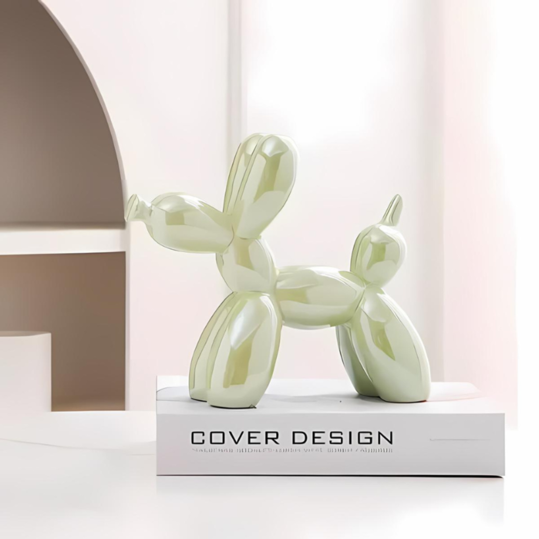 Colorful Porcelain Dog Figurine Statue
