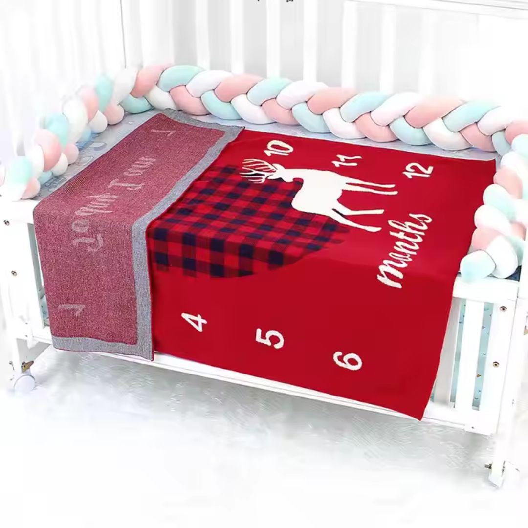 Personalized Baby Photo Blanket with Monthly Markers