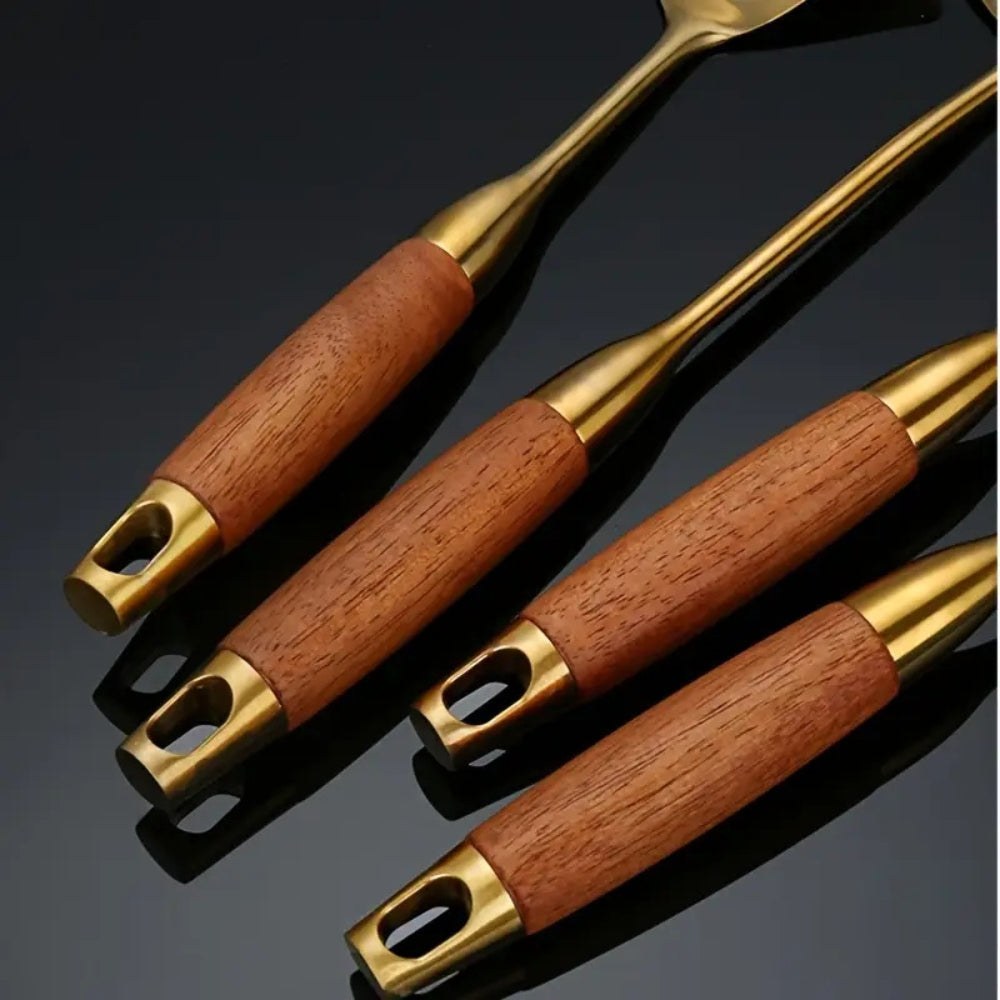 Premium Golden Cooking Utensil Set 6 Piece
