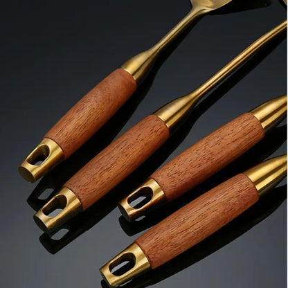 Premium Golden Cooking Utensil Set 6 Piece