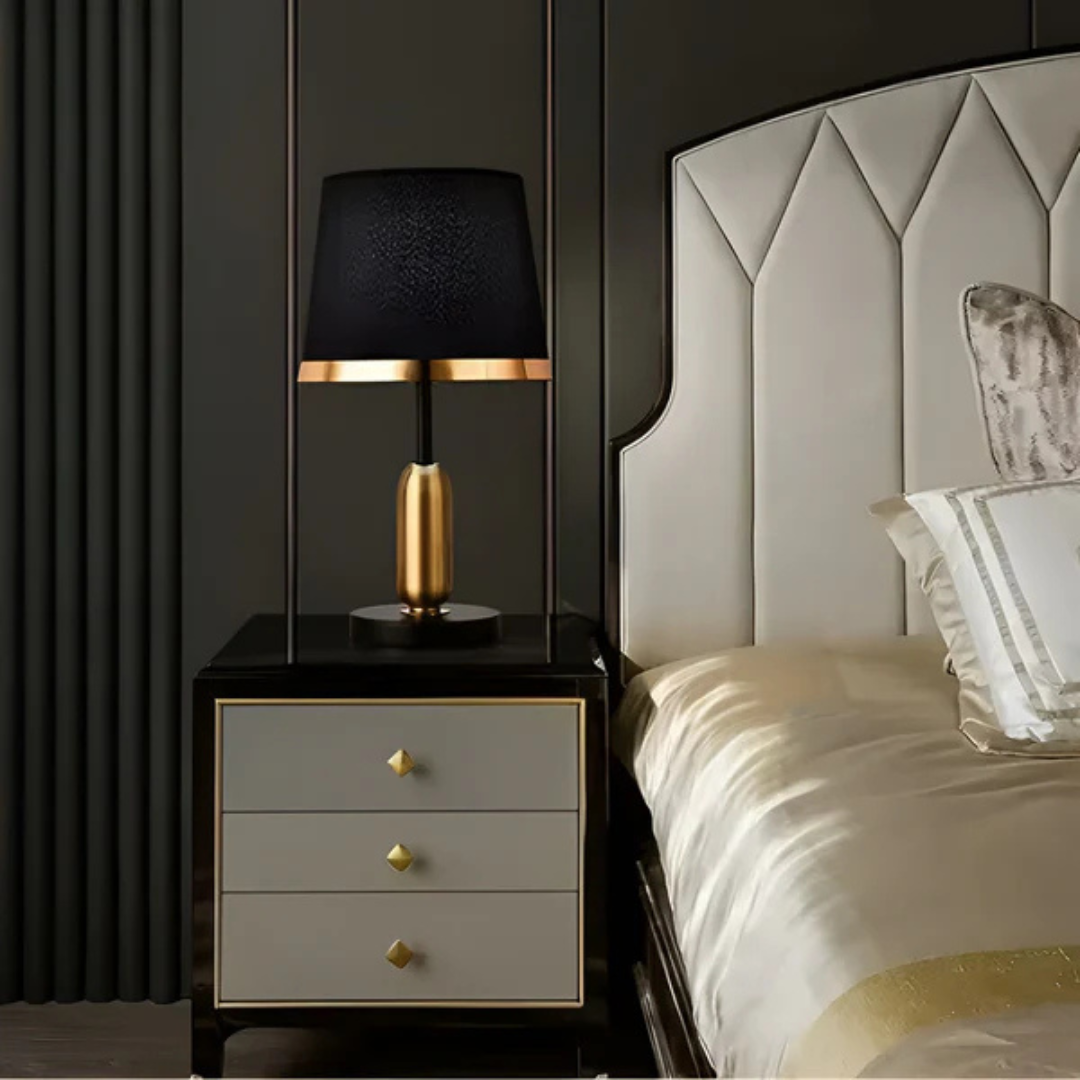 Stylish Black Fabric Desk Lamp