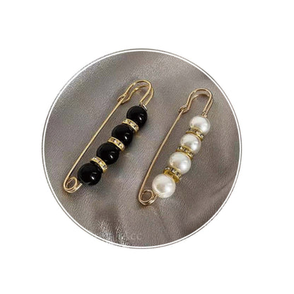 Luxury Pearl and Metal Pin Brooch