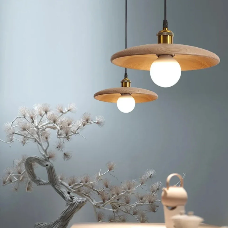 Simple Wood LED Hanging Light