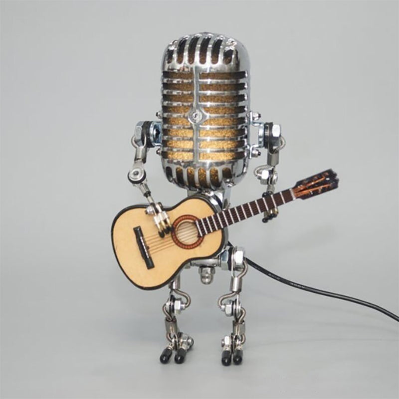 Vintage Style Microphone Robot Figure