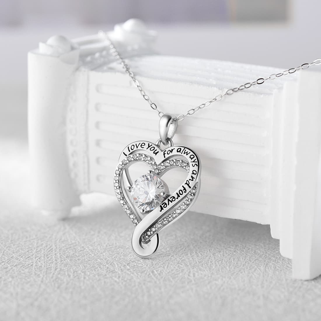 Romantic I Love You Forever Heart Necklace Gift