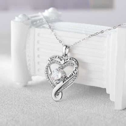 Romantic I Love You Forever Heart Necklace Gift
